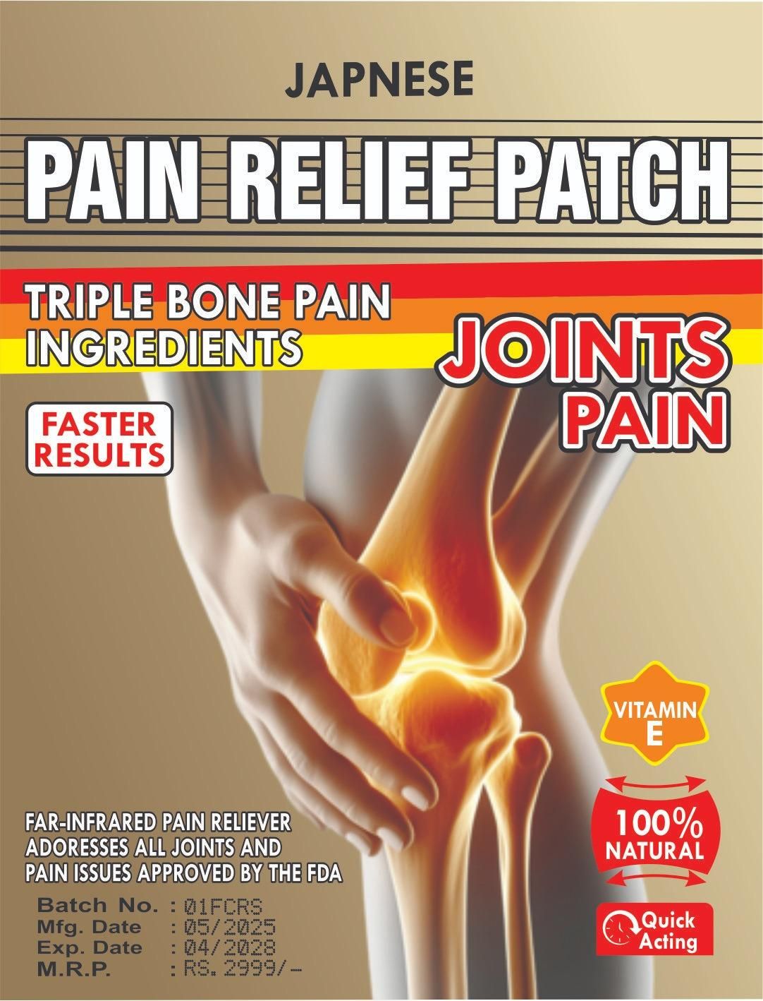 Japanese Pain Relief Patch (Pack of 10 Patches)